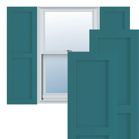 True Fit PVC Two Equal Flat Panel Shutters, Antigua, 18W X 44H